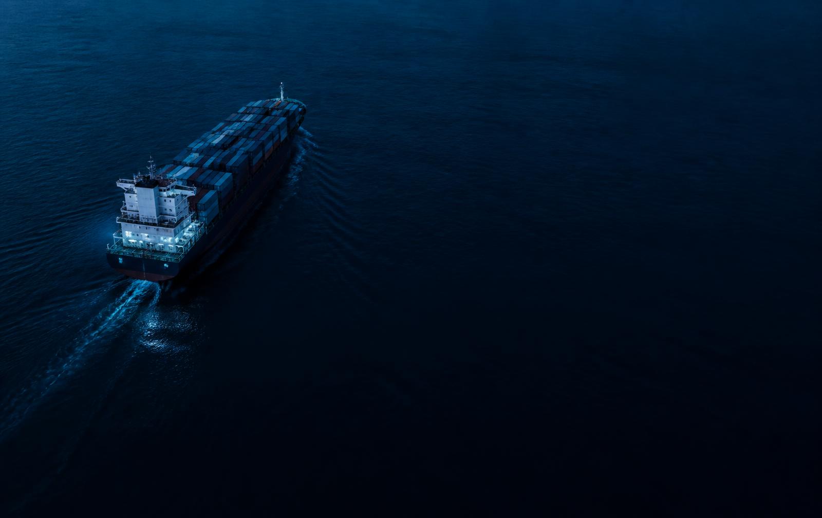 Container vessel at sea